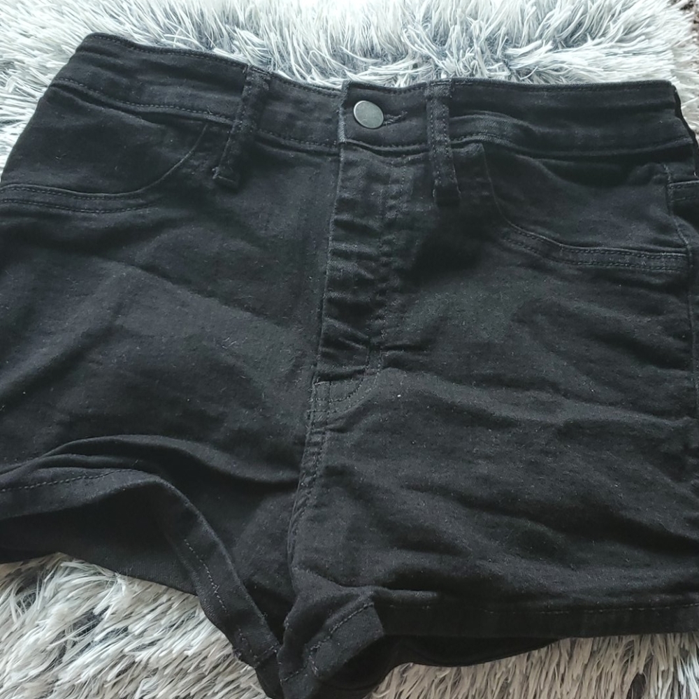 High Waisted Black Shorts